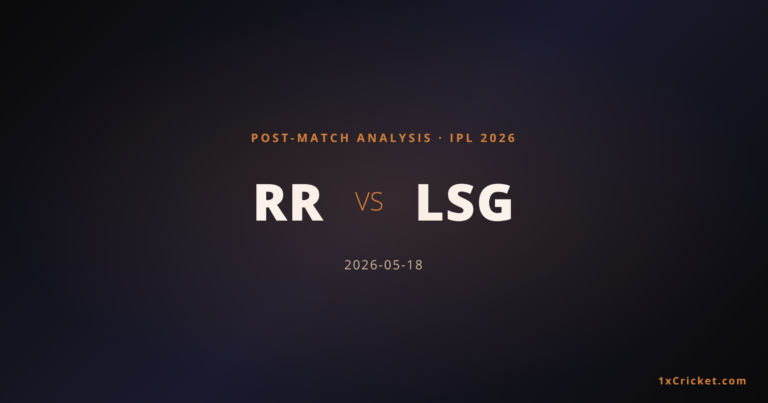 Rajasthan Royals vs Lucknow Super Giants, IPL 2026 Match 64: A Contest Awaiting Its Narrative