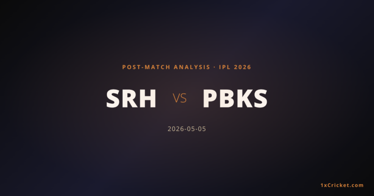 Sunrisers Hyderabad vs Punjab Kings, IPL 2026: Match Analysis & Key Moments