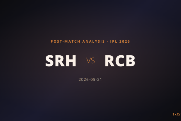 SRH vs RCB IPL 2026 Match 67: Tactical Breakdown of a High-Stakes Encounter