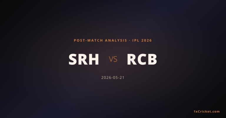 SRH vs RCB IPL 2026 Match 67: Tactical Breakdown of a High-Stakes Encounter