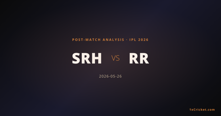 SRH vs RR IPL 2026 Eliminator: Sunrisers Hyderabad Edge Past Rajasthan Royals in High-Stakes Knockout